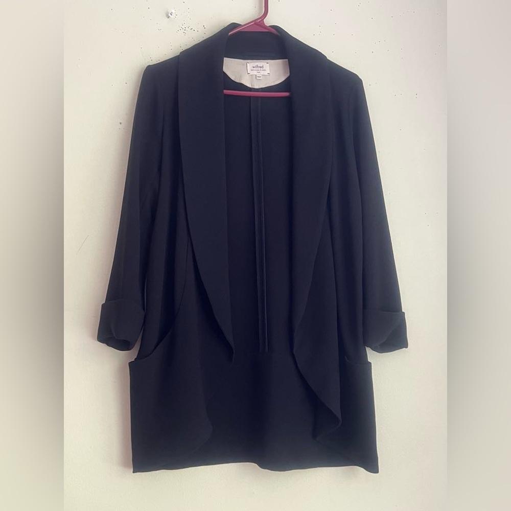 Wilfred Black Blazer Elegant Open Front Jacket